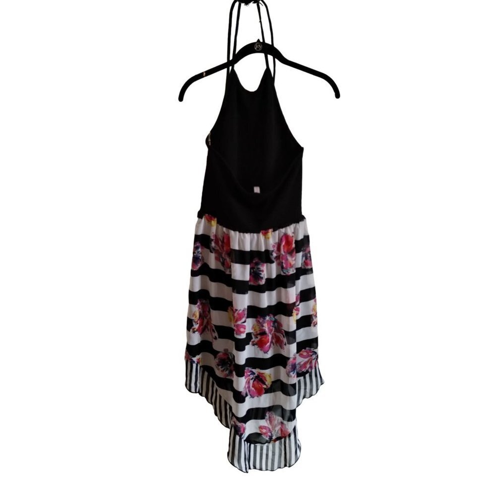 NWT Xhilaration Women's Black and floral hi-low dress